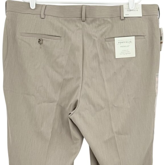 Perry Ellis Portfolio Men's Premilux Taupe Classic Fit Dress Pants 42x32 NWT - Picture 4 of 11